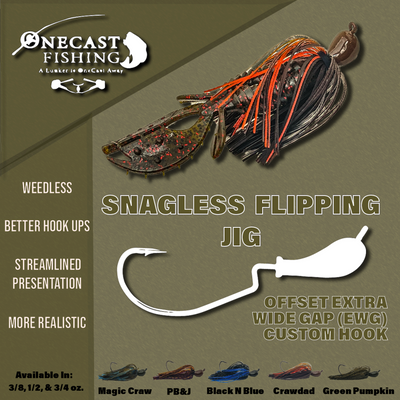 Custom Fishing Jigs by OneCast Fishing The Bass Can't Resist